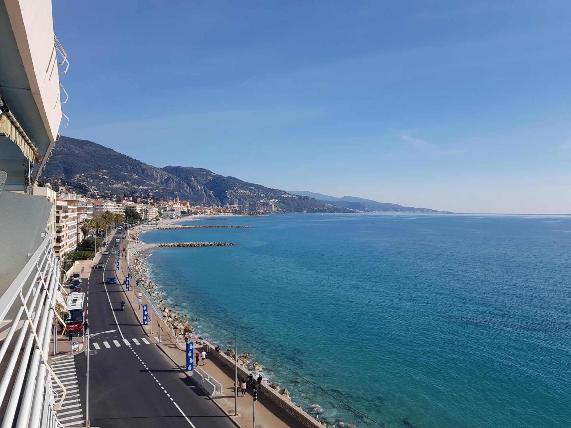 Menton Front Bord De Mer Cote D'Azur Florentina Sea View French Riviera Proche Monaco Montecarlo Superb Studio Extérieur photo